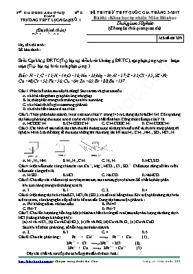 Đề thi thử THPT Quốc gia môn Hóa học năm 2017 - Mã đề 209 - Trường THPT Lục Ngạn số 1 (Có đáp án)